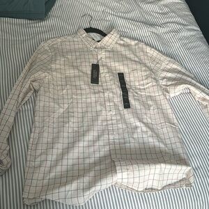 NWT Banana Republic Men's Untucked Slim Fit Plaid Button Down Size Large